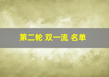 第二轮 双一流 名单